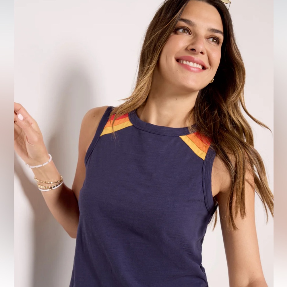 Evereve Ayla Stripe Raglan Tank Size S